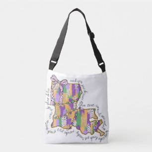 Bolso Cruzado Carnaval de la calle Louisiana Mardi Gras Bourbon