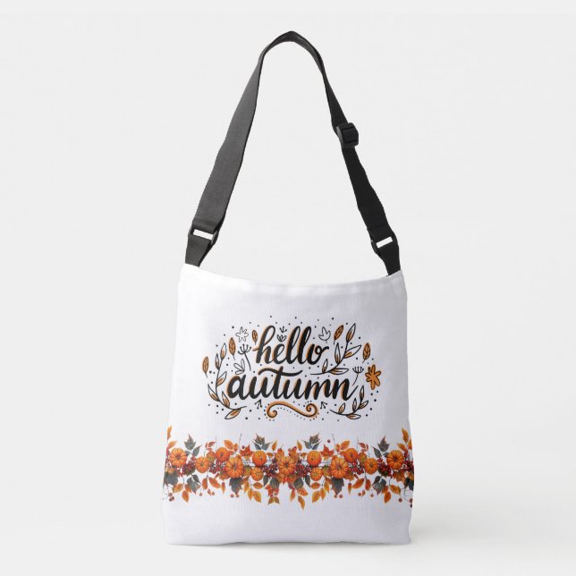 Bolso Cruzado Carry bag- calabazas "hola otoño" (Anverso)