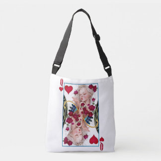 Bolso Cruzado Carta de juego de la Reina de los Corazones con gr