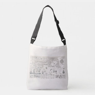 Bolso Cruzado Carta Francesa Canadá (Quebec) por Champlain 1612