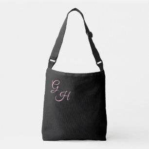 Bolso Cruzado Cartas de gracia - Negro y rosa: