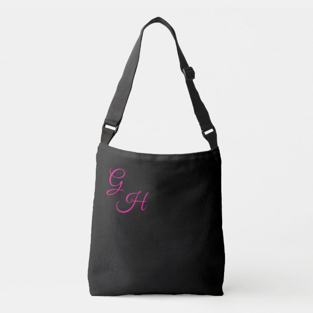 Bolso Cruzado Cartas de gracia - Rosa negro y caliente: (Anverso)