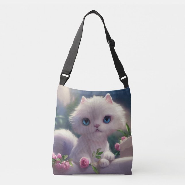 BOLSO CRUZADO CAT GRANDES OJOS TOTES DE PURSO DE TOTE DE KITTEN  (Anverso)