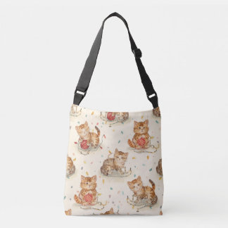 Bolso Cruzado cat pattern christmas