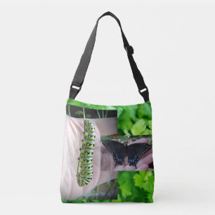 Bolso Cruzado Caterpilar/mariposa de cola de cereal negra