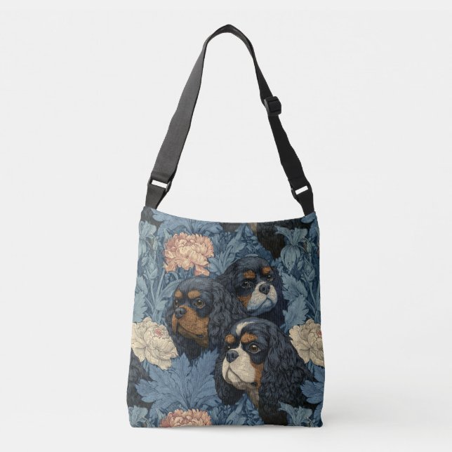 Bolso Cruzado Cavalier King Charles Spaniels Victorian Garden  (Anverso)