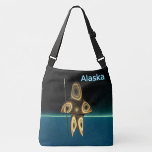 Bolso Cruzado Cazador inuit fractal - Alaska