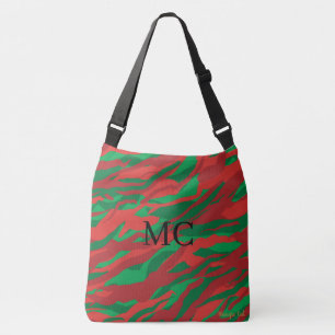 Bolso Cruzado Cebra verde roja de camo personalizada