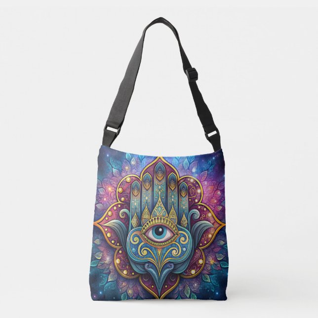 Bolso Cruzado Celestial Hamsa  (Anverso)