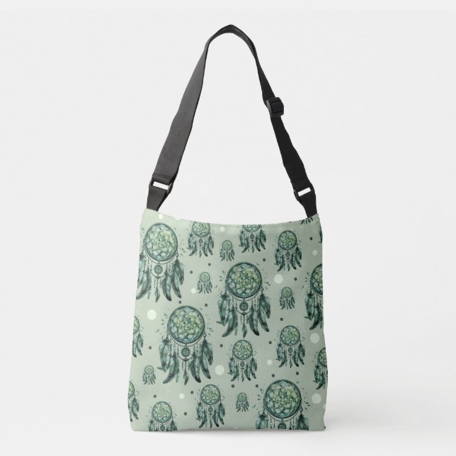 Bolso Cruzado Celtic knot green dreamcatcher (Anverso)