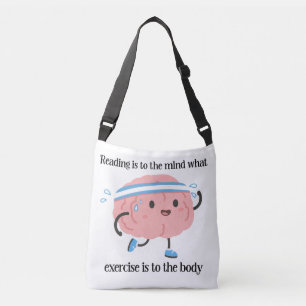 Bolso Cruzado Cerebro Rosa Lindo Leyendo Ejercicio Amante del Li
