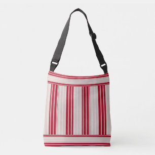 Bolso Cruzado Cerezo Rojo con franjas blancas desconectadas