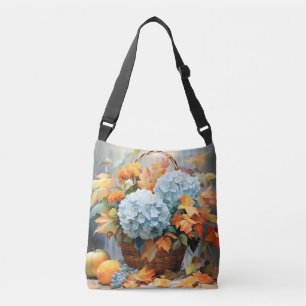 Bolso Cruzado Cesta floral de otoño con acuarela rústica