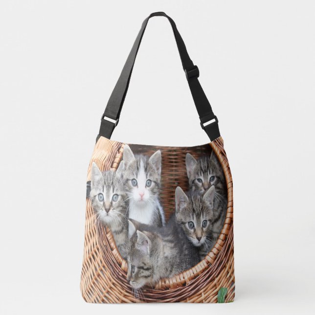 Bolso Cruzado Cesta llena de gatitos (Anverso)