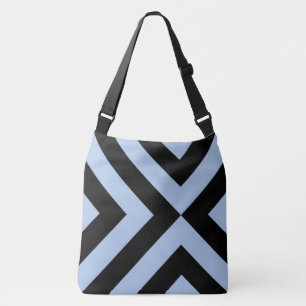 Bolso Cruzado Chevrons azul y negro de luz geométrica