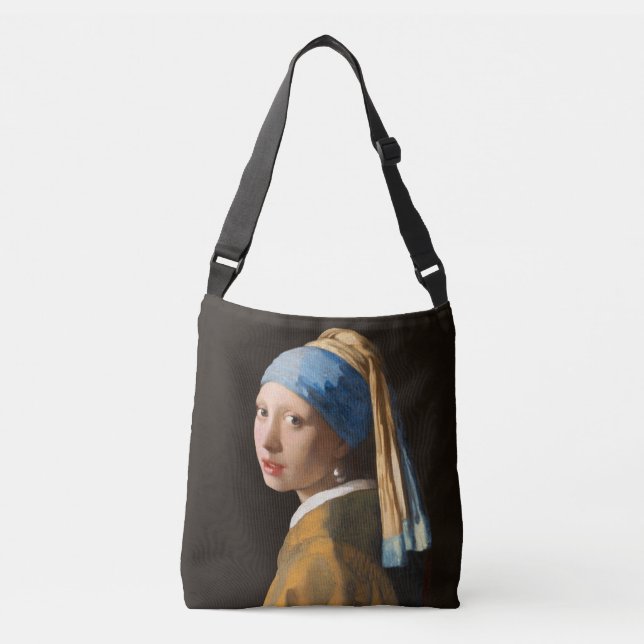 Bolso Cruzado Chica con una pintura del retrato del pendiente de (Anverso)