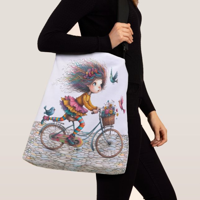 Bolso Cruzado Chica de bicicleta rápida - Ver hacia atrás - Tote (Detalle)