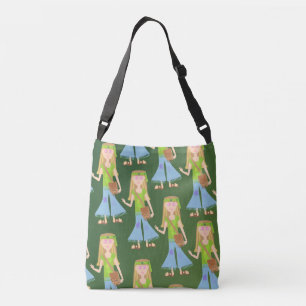 Bolso Cruzado Chica hippie personalizado retro divertido