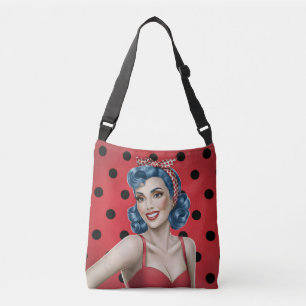 Bolso Cruzado Chica retro con puntos de polka