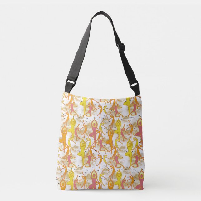 Bolso Cruzado Chicas de Yoga Feliz Baile (Anverso)