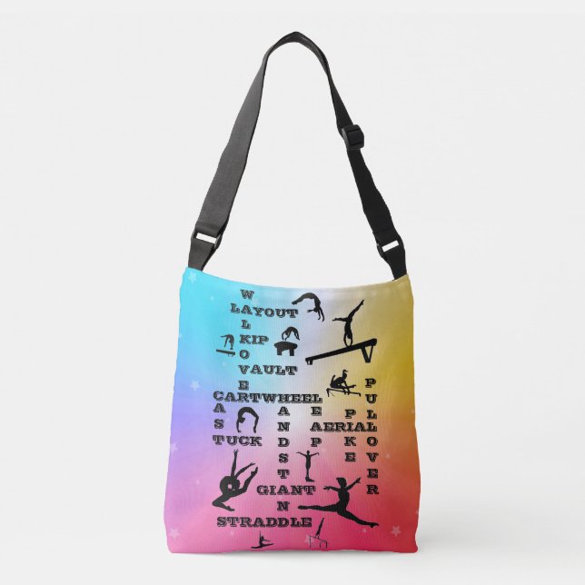Bolso Cruzado Chicas Gimnasia Habilidades Crosswords Personaliza (Anverso)