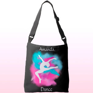 Bolso Cruzado Chicas Salto de baile bomba de color azul rosa con
