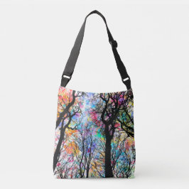 Bolso Cruzado Cielo color arcoiris, siluetas negras