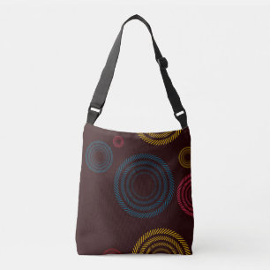 Bolso Cruzado Círculos a rayas, alegres, coloridos, modernos y g