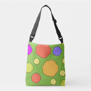 Bolso Cruzado Círculos geométricos funky retro coloridos