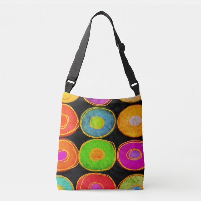 Bolso Cruzado Círculos Resumen de arte (Anverso)