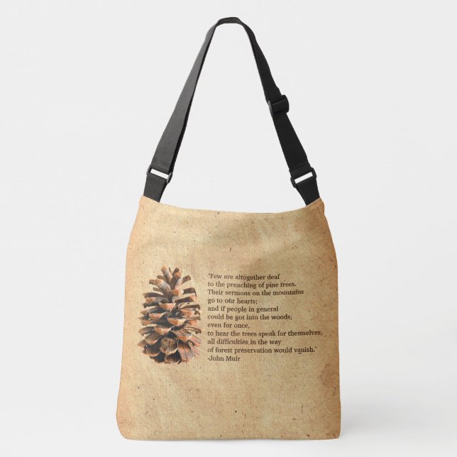 Bolso Cruzado Cita De Pine Cone Y John Muir (Anverso)