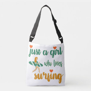 Bolso Cruzado Cita de verano simple a un chica que ama el surf