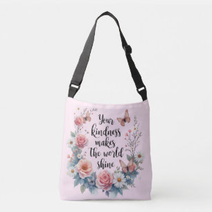 Bolso Cruzado Cita floral inspiradora con mariposas