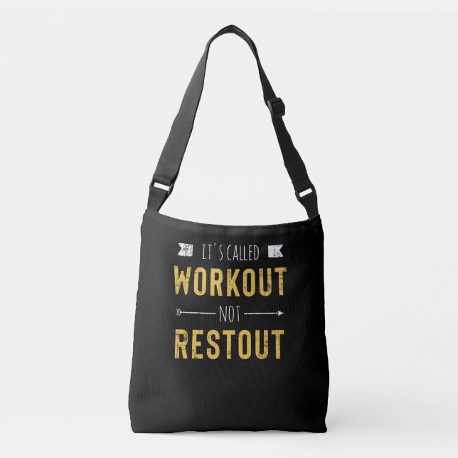 Bolso Cruzado Cita motivacional divertida que se llama Workout (Anverso)
