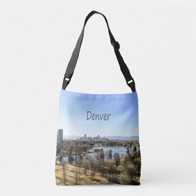 Bolso Cruzado Ciudad Denver y Montañas Colorado (Reverso)