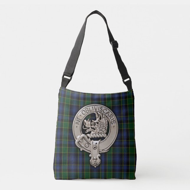 Bolso Cruzado Clan Campbell Escudo y Breadalbane Tartan (Anverso)