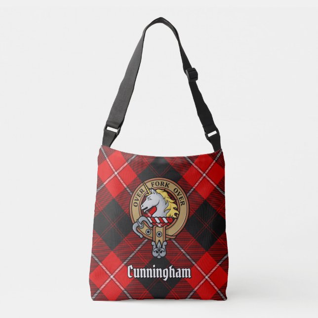 Bolso Cruzado Clan Cunningham Escudo por Tartán (Anverso)