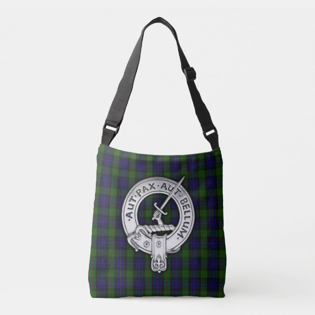 Bolso Cruzado Clan Gunn Escudo y Tartán (Anverso)