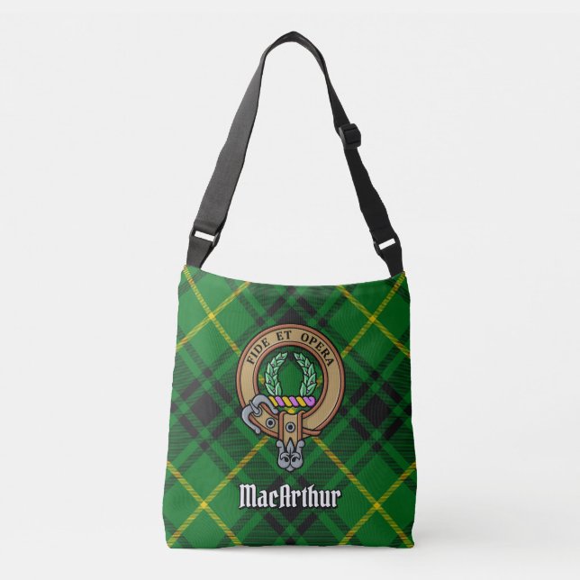 Bolso Cruzado Clan MacArthur Escudo sobre Tartán (Anverso)