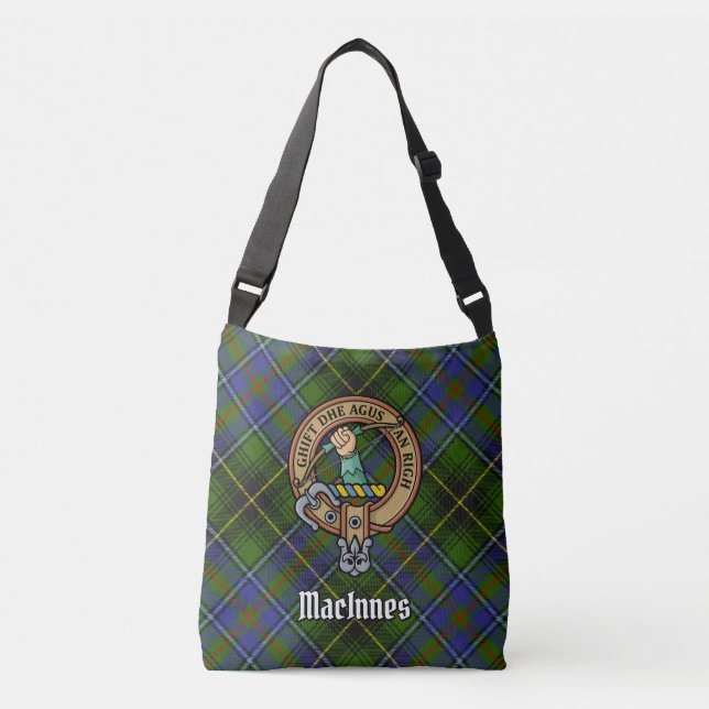 Bolso Cruzado Clan MacInnes Escudo sobre Tartán (Anverso)