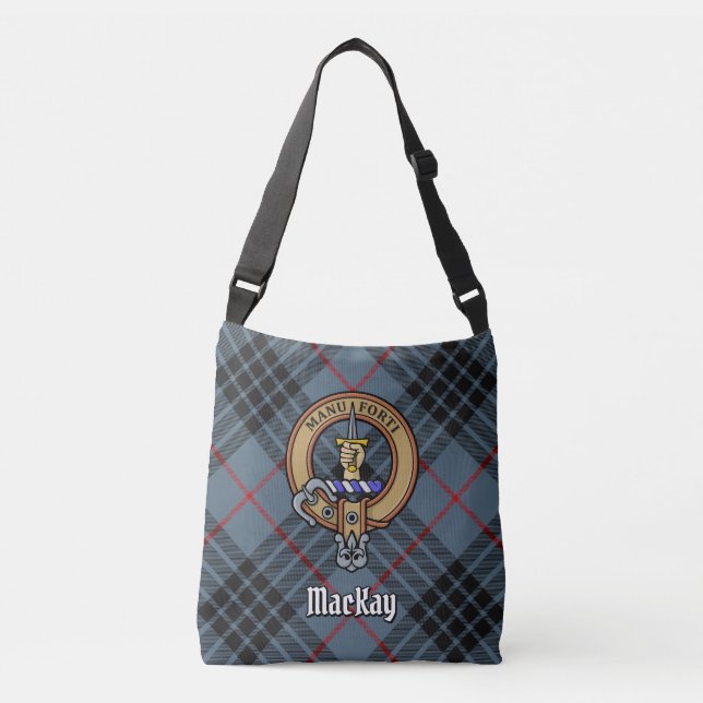 Bolso Cruzado Clan MacKay Escudo sobre Blue Tartán (Anverso)