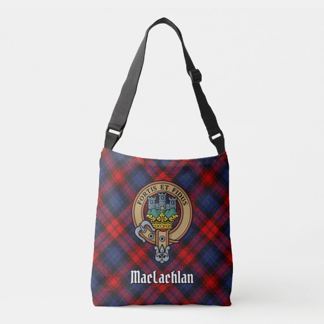Bolso Cruzado Clan MacLachlan Escudo sobre Tartán (Anverso)
