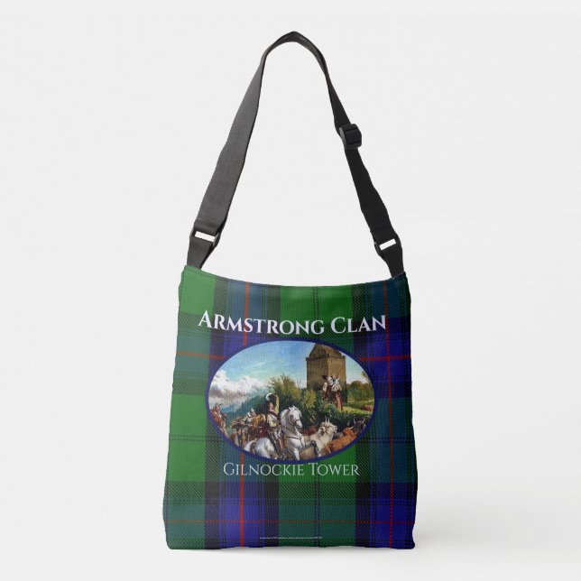 Bolso Cruzado Clan Tartán y Tote Castillo Armstrong de Escocia (Anverso)