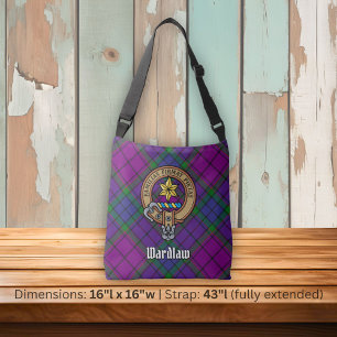 Bolso Cruzado Clan Wardlaw Escudo sobre Tartán