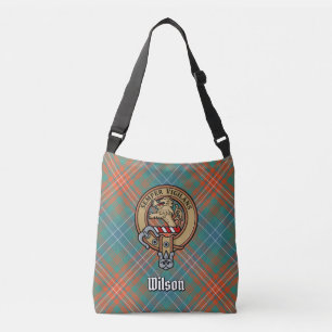 Bolso Cruzado Clan Wilson Escudo sobre el antiguo Tartán