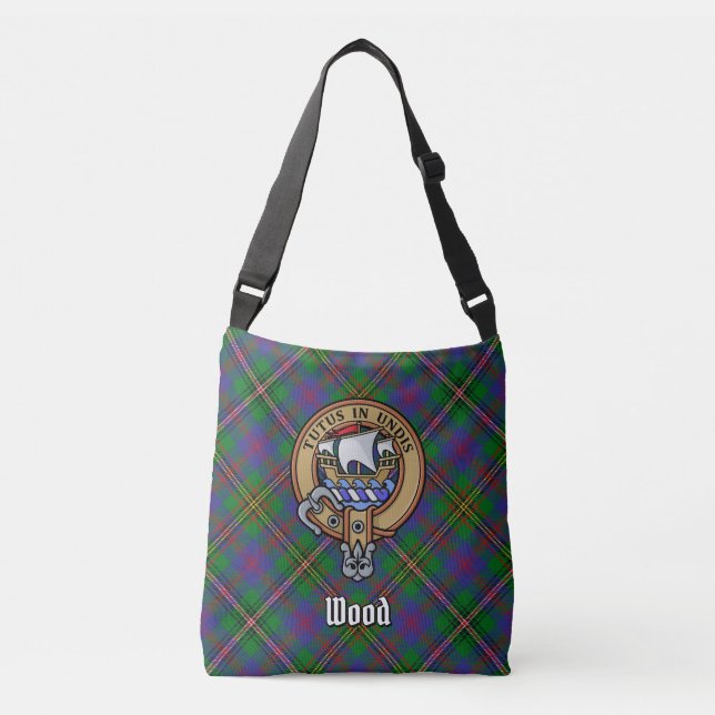 Bolso Cruzado Clan Wood Escudo sobre Tartán (Anverso)