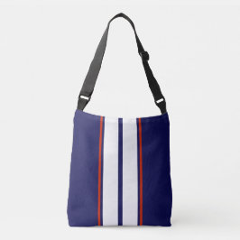 Bolso Cruzado Clásicas rayas de Carreras roja, blanca y azul