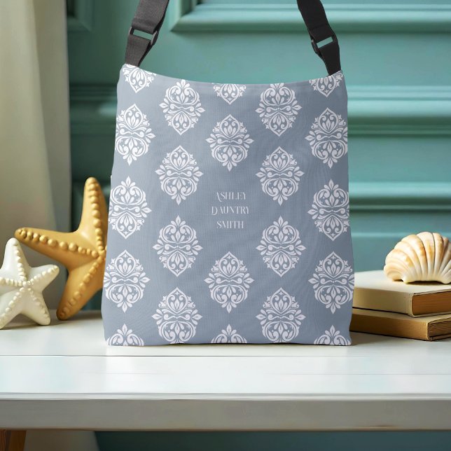 Bolso Cruzado Clásico Cadet de Regency Damask Gray (Subido por el creador)