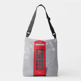 Bolso Cruzado Classic London Red Phone Booth with Name