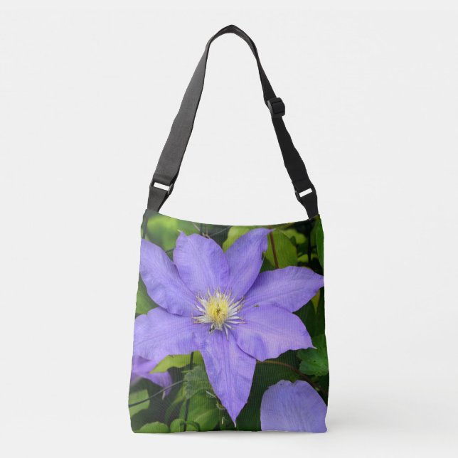 Bolso Cruzado Clemátide Floral Púrpura (Anverso)